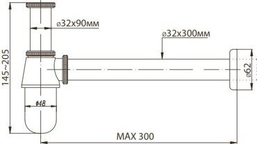 Сифон BelBagno BB-SCR-B-CRM