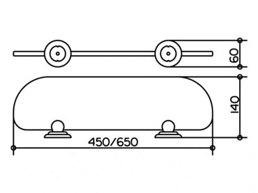 Полочка из кристаллина 450 x 120 x 10 мм без держателей KEUCO ASTOR 02110 005400